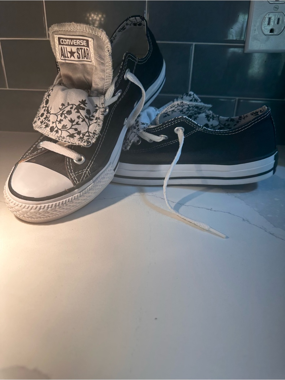 Converse Chuck Taylor All Star Double Tongue Black/Floral/Silver
